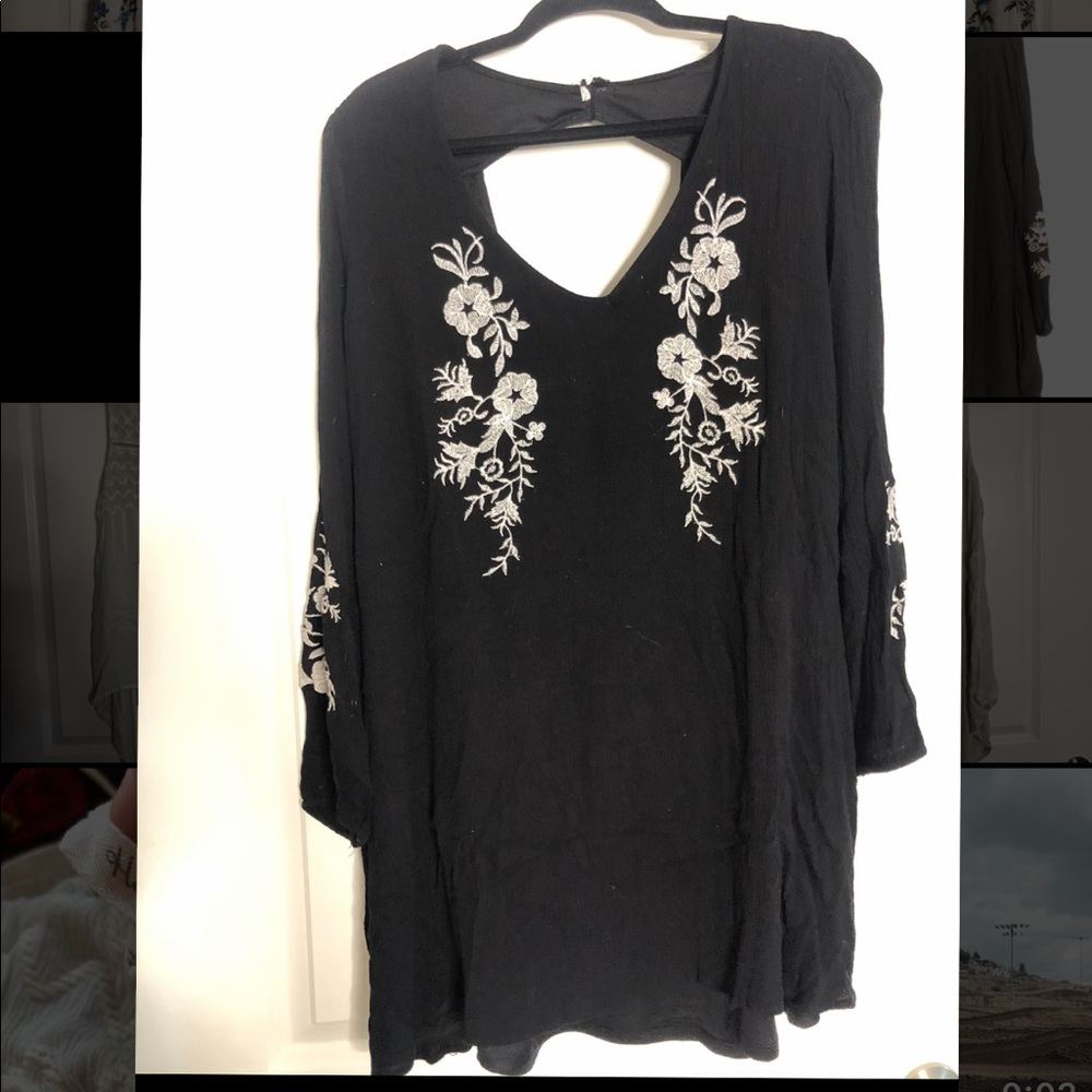 Flowy boho shirt dress